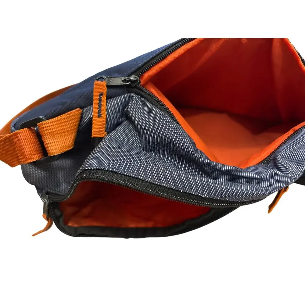 Y2K 2000s Adidas crossbody shoulder sling bag orange grey cd player pocket